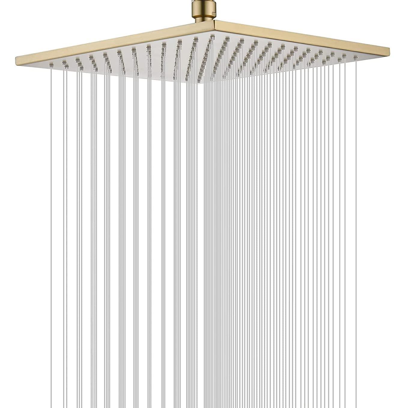 SS Breezo Heavy Duty Rain Overhead Shower, Gold, Stainless Steel - Marcoware