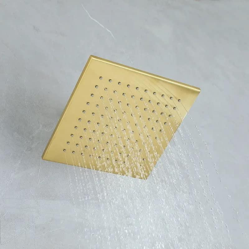 SS Breezo Heavy Duty Rain Overhead Shower, Gold, Stainless Steel - Marcoware