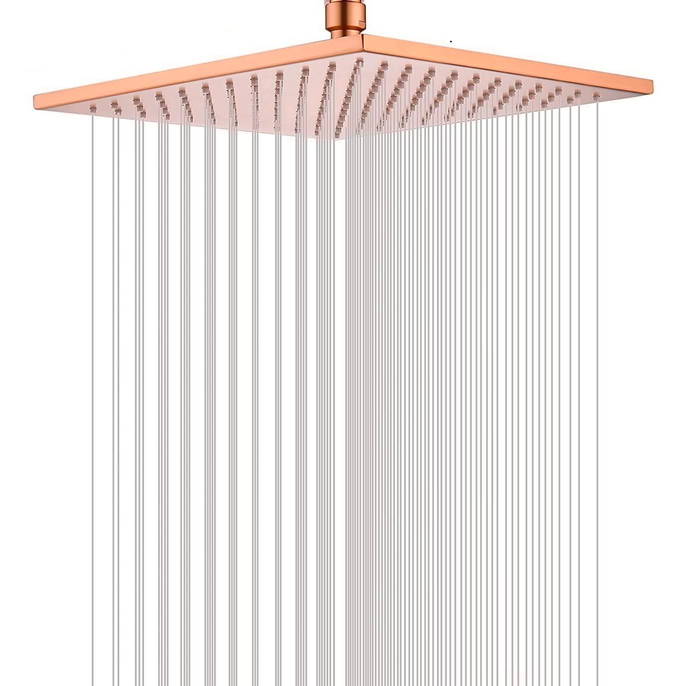 SS Breezo Heavy Duty Rain Overhead Shower, Rose Gold, Stainless Steel - Marcoware
