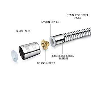 SS Heavy Duty Shower Hose, Ultra Flexible, 1 Meter (Recommended for Health faucet) - Marcoware