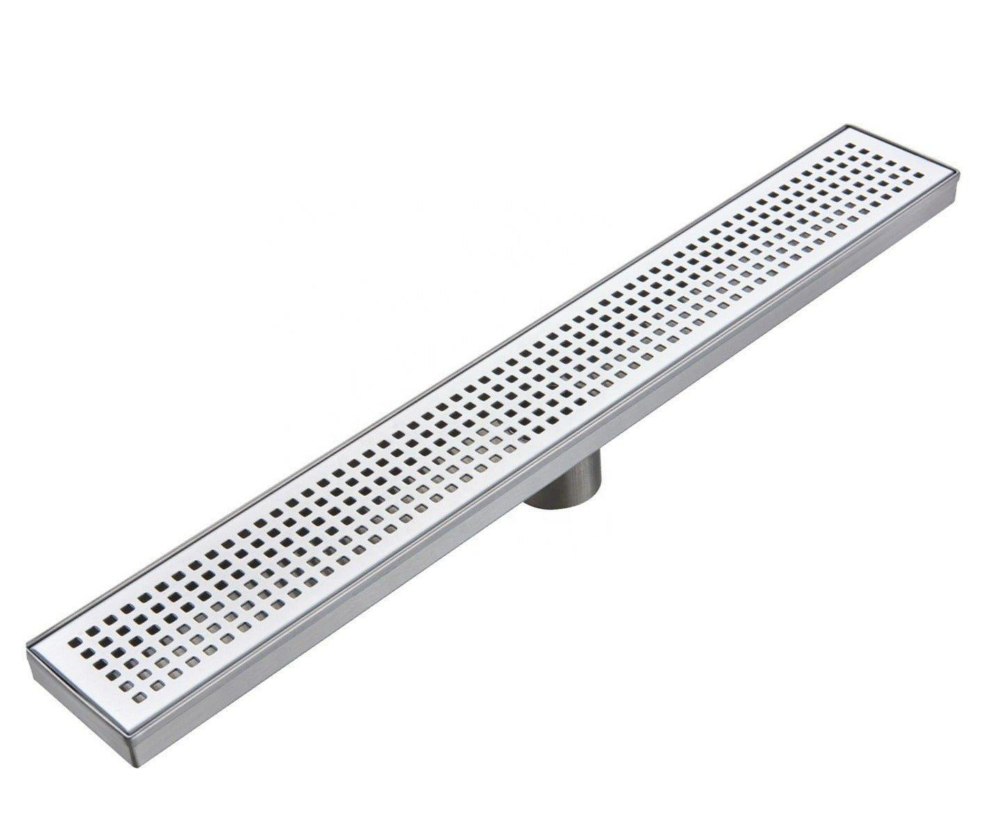 Stainless Steel Cube Bathroom Floor Trap, Brushed Finish - Marcoware