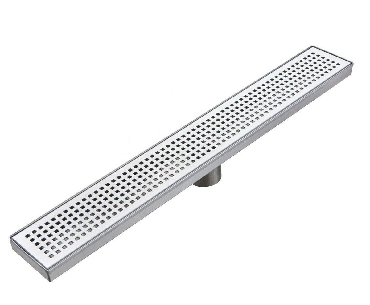 Stainless Steel Cube Bathroom Floor Trap, Brushed Finish - Marcoware