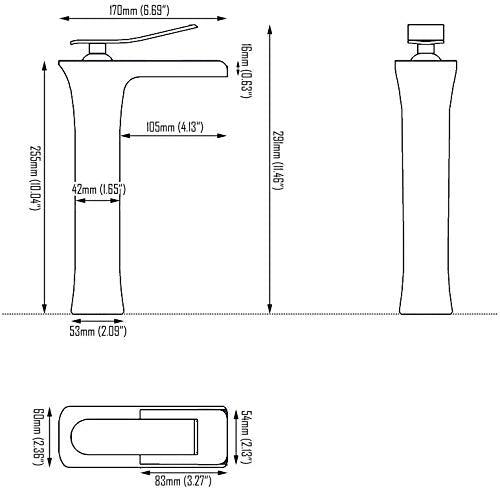 Waterfall Design Single Lever Basin Mixer with Hot & Cold Pipes - Marcoware