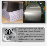 Wave Bathroom/Shower Floor Drain with Collar | Stainless Steel 304 - Marcoware